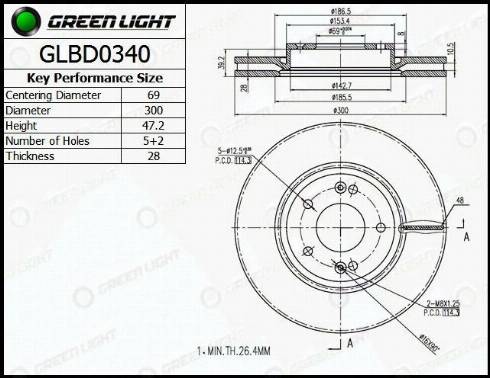 AutomotiveAdriado GLBD0340 - Тормозной диск autospares.lv