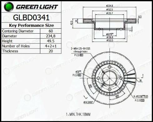 AutomotiveAdriado GLBD0341 - Тормозной диск autospares.lv