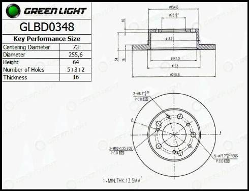 AutomotiveAdriado GLBD0348 - Тормозной диск autospares.lv