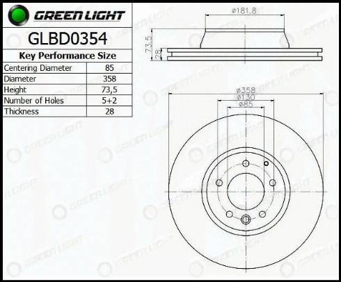 AutomotiveAdriado GLBD0354 - Тормозной диск autospares.lv