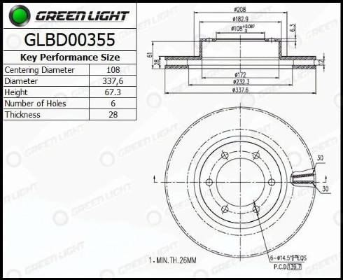 AutomotiveAdriado GLBD0355 - Тормозной диск autospares.lv