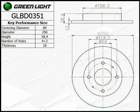 AutomotiveAdriado GLBD0351 - Тормозной диск autospares.lv