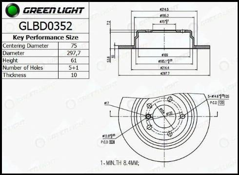 AutomotiveAdriado GLBD0352 - Тормозной диск autospares.lv