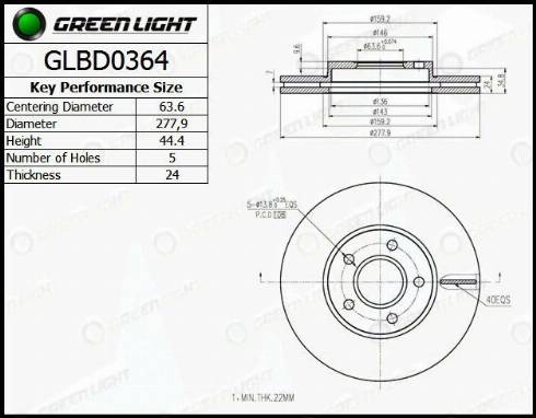 AutomotiveAdriado GLBD0364 - Тормозной диск autospares.lv