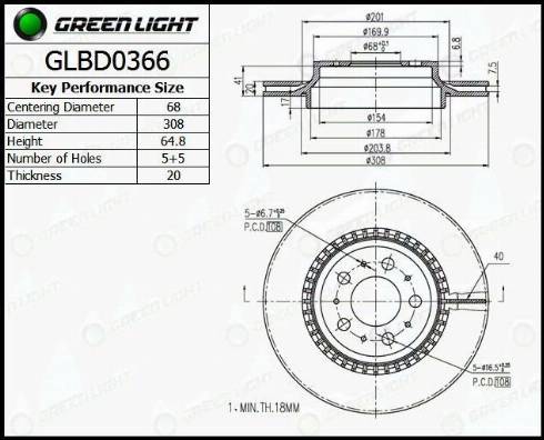 AutomotiveAdriado GLBD0366 - Тормозной диск autospares.lv