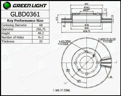 AutomotiveAdriado GLBD0361 - Тормозной диск autospares.lv