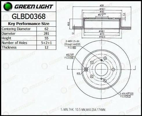 AutomotiveAdriado GLBD0368 - Тормозной диск autospares.lv