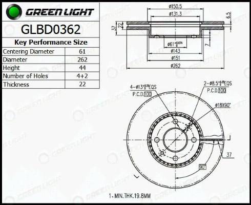 AutomotiveAdriado GLBD0362 - Тормозной диск autospares.lv