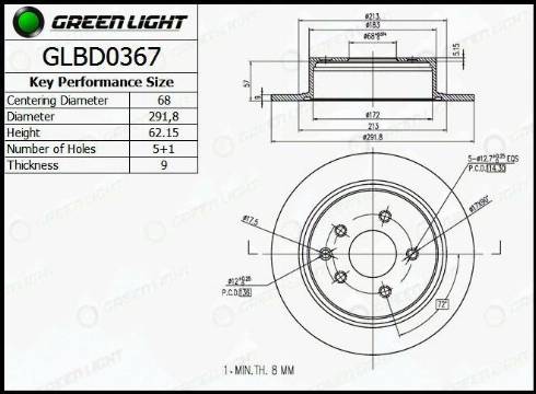 AutomotiveAdriado GLBD0367 - Тормозной диск autospares.lv