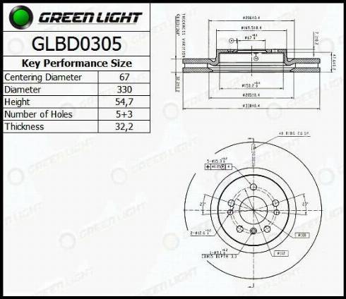 AutomotiveAdriado GLBD0305 - Тормозной диск autospares.lv