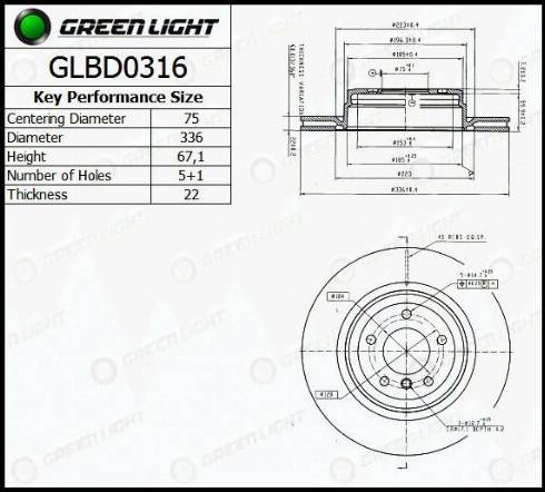 AutomotiveAdriado GLBD0316 - Тормозной диск autospares.lv