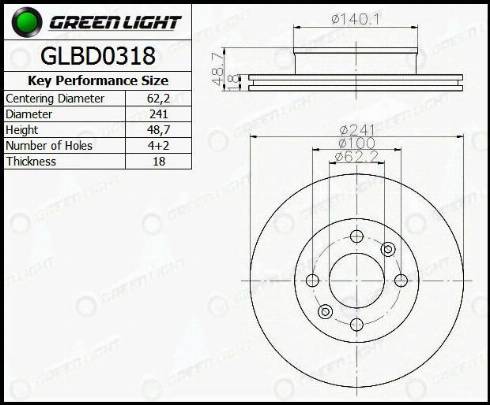 AutomotiveAdriado GLBD0318 - Тормозной диск autospares.lv