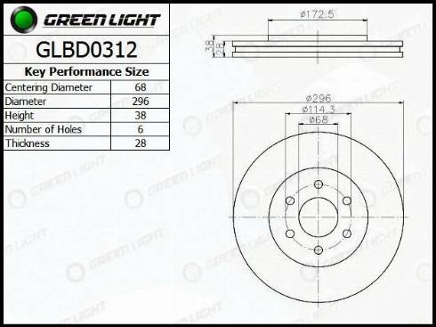 AutomotiveAdriado GLBD0312 - Тормозной диск autospares.lv