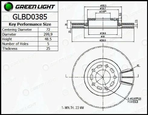 AutomotiveAdriado GLBD0385 - Тормозной диск autospares.lv