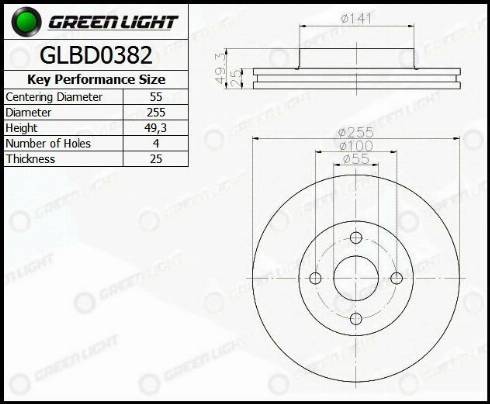 AutomotiveAdriado GLBD0382 - Тормозной диск autospares.lv