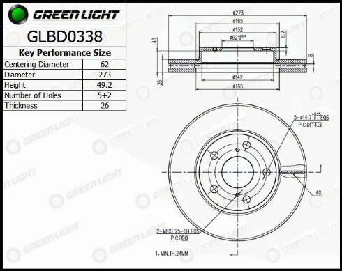 AutomotiveAdriado GLBD0338 - Тормозной диск autospares.lv