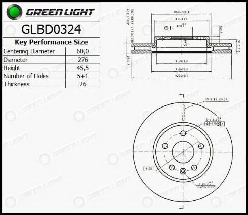 AutomotiveAdriado GLBD0324 - Тормозной диск autospares.lv