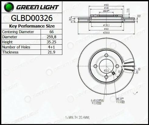AutomotiveAdriado GLBD0326 - Тормозной диск autospares.lv