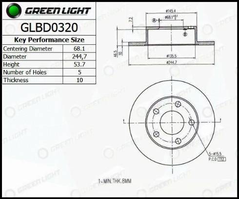 AutomotiveAdriado GLBD0320 - Тормозной диск autospares.lv