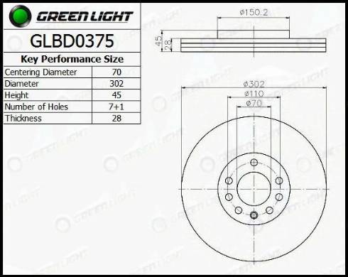 AutomotiveAdriado GLBD0375 - Тормозной диск autospares.lv