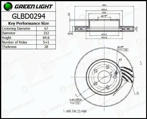 AutomotiveAdriado GLBD0294 - Тормозной диск autospares.lv