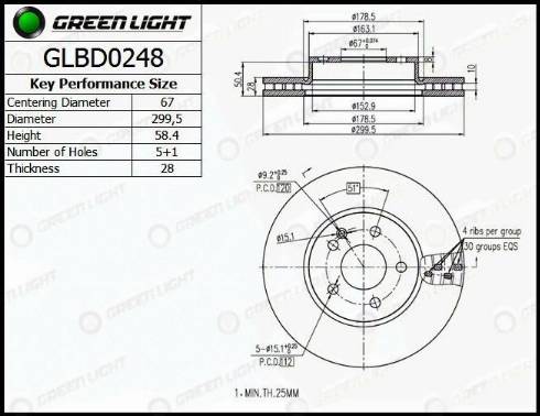 AutomotiveAdriado GLBD0248 - Тормозной диск autospares.lv