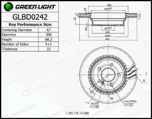 AutomotiveAdriado GLBD0242 - Тормозной диск autospares.lv