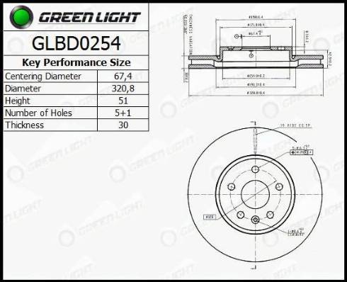 AutomotiveAdriado GLBD0254 - Тормозной диск autospares.lv