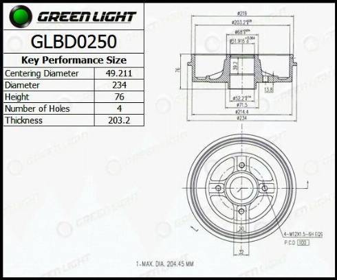 AutomotiveAdriado GLBD0250 - Тормозной барабан autospares.lv