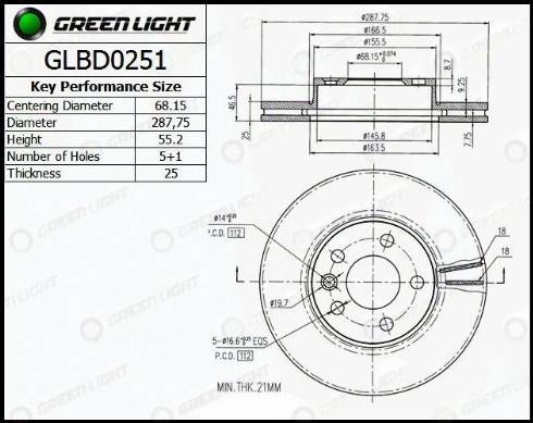 AutomotiveAdriado GLBD0251 - Тормозной диск autospares.lv