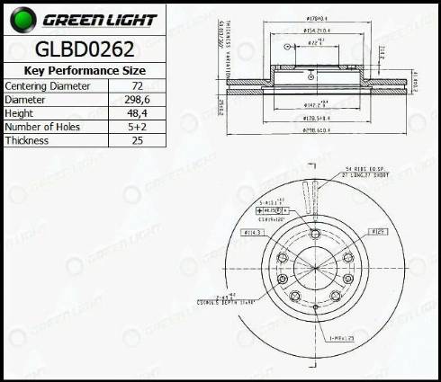 AutomotiveAdriado GLBD0262 - Тормозной диск autospares.lv