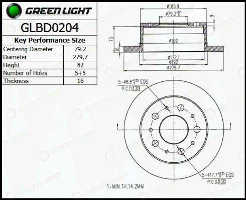 AutomotiveAdriado GLBD0204 - Тормозной диск autospares.lv