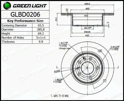 AutomotiveAdriado GLBD0206 - Тормозной диск autospares.lv