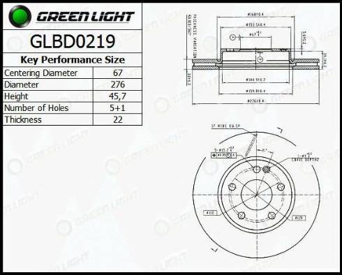 AutomotiveAdriado GLBD0219 - Тормозной диск autospares.lv