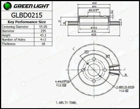 AutomotiveAdriado GLBD0215 - Тормозной диск autospares.lv