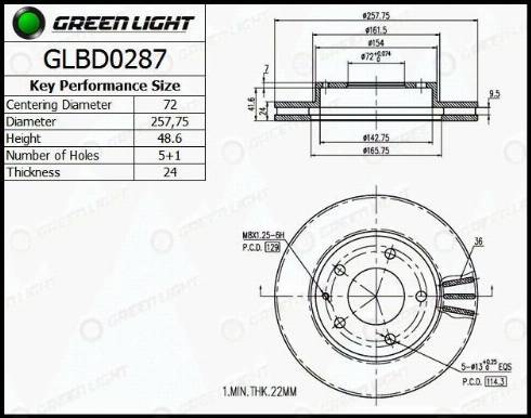 AutomotiveAdriado GLBD0287 - Тормозной диск autospares.lv