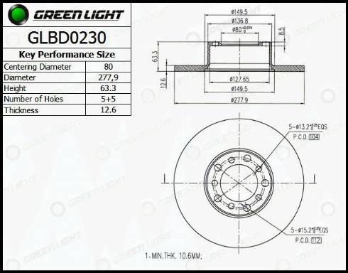 AutomotiveAdriado GLBD0230 - Тормозной диск autospares.lv