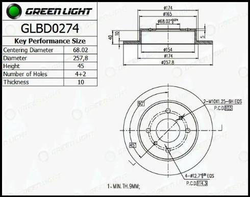 AutomotiveAdriado GLBD0274 - Тормозной диск autospares.lv