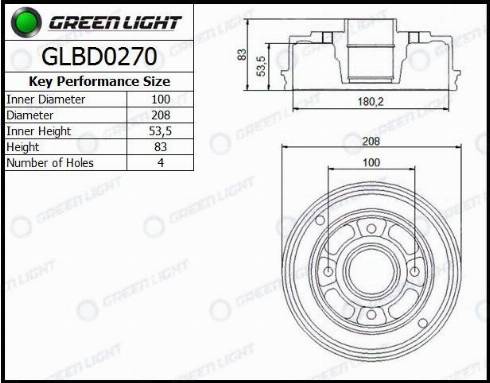 AutomotiveAdriado GLBD0270 - Тормозной барабан autospares.lv