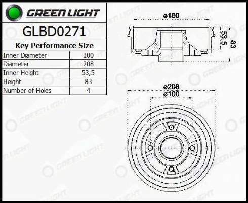 AutomotiveAdriado GLBD0271 - Тормозной барабан autospares.lv