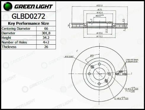 AutomotiveAdriado GLBD0272 - Тормозной диск autospares.lv