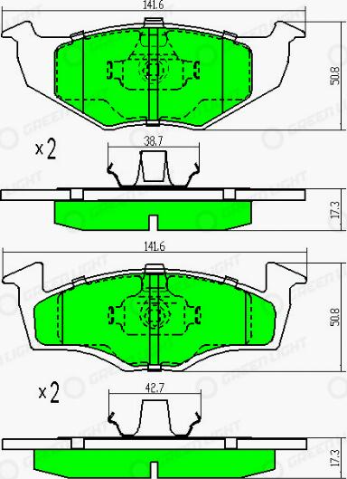 AutomotiveAdriado GLBP0043 - Тормозные колодки, дисковые, комплект autospares.lv