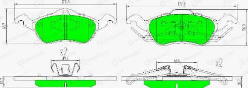 AutomotiveAdriado GLBP0042 - Тормозные колодки, дисковые, комплект autospares.lv