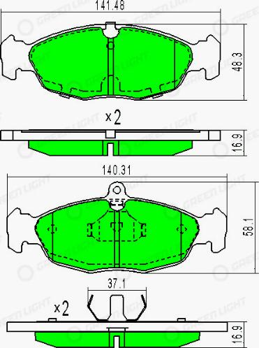 AutomotiveAdriado GLBP0030 - Тормозные колодки, дисковые, комплект autospares.lv