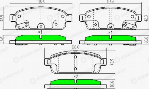 AutomotiveAdriado GLBP0075 - Тормозные колодки, дисковые, комплект autospares.lv