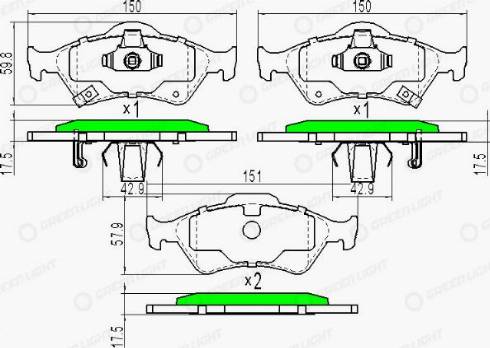 AutomotiveAdriado GLBP0147 - Тормозные колодки, дисковые, комплект autospares.lv