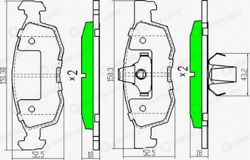 AutomotiveAdriado GLBP0156 - Тормозные колодки, дисковые, комплект autospares.lv