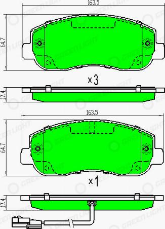 AutomotiveAdriado GLBP0104 - Тормозные колодки, дисковые, комплект autospares.lv