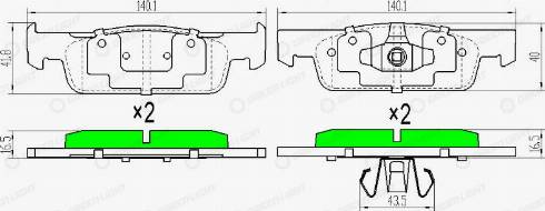 AutomotiveAdriado GLBP0118 - Тормозные колодки, дисковые, комплект autospares.lv