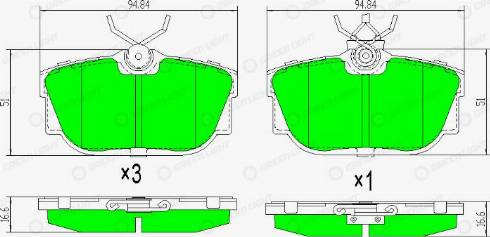 AutomotiveAdriado GLBP0346 - Тормозные колодки, дисковые, комплект autospares.lv